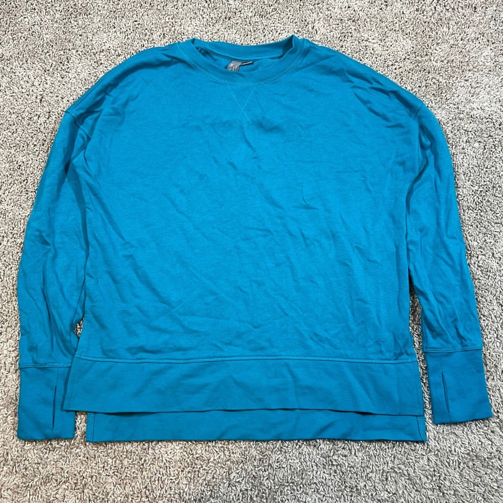 Sweaty Betty‎ After Class Longline Sweatshirt US 6 Blue Athleisure